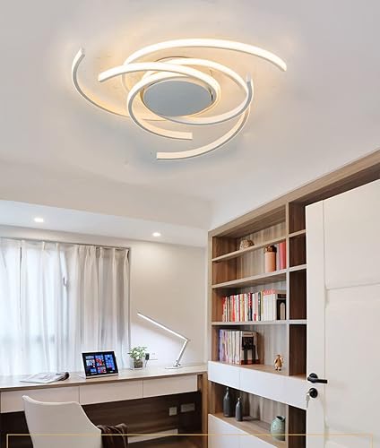 Miniatura 5 de Lámpara de techo LED regulable para sala de estar, moderna lámpara de techo de flores con control remoto, lámpara colgante para comedor, lámpara de