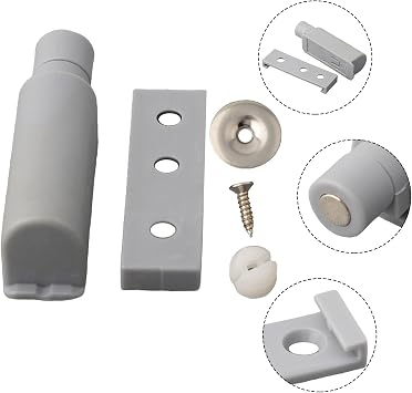 Soft Close Cabinet Catch Push to Open, Silent Damper Buffer Drawer and Cupboard, Grey