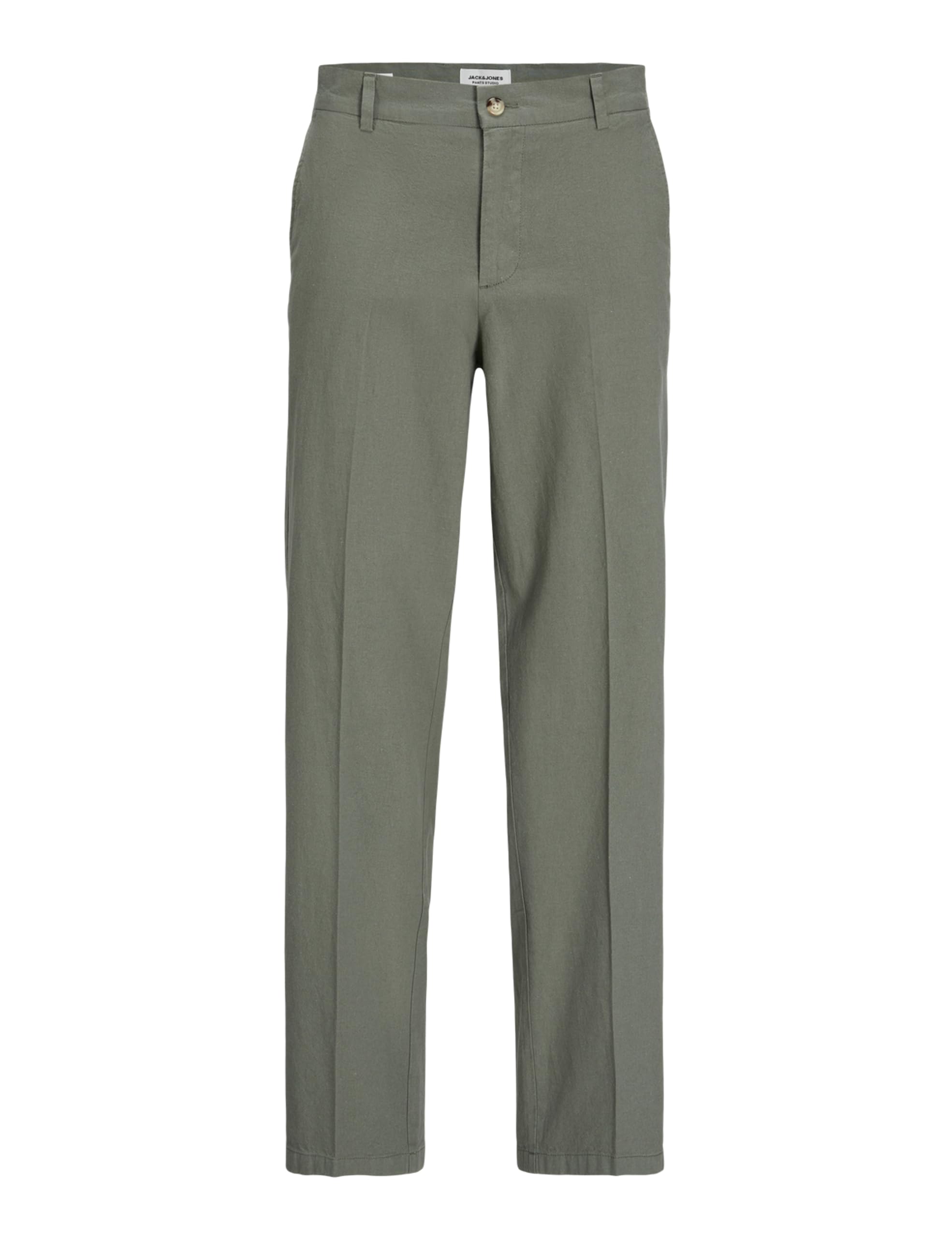 JACK & JONES JPSTKARL JJPIERRE Linen Blend Chino, Agave Green, 33 W/34 L