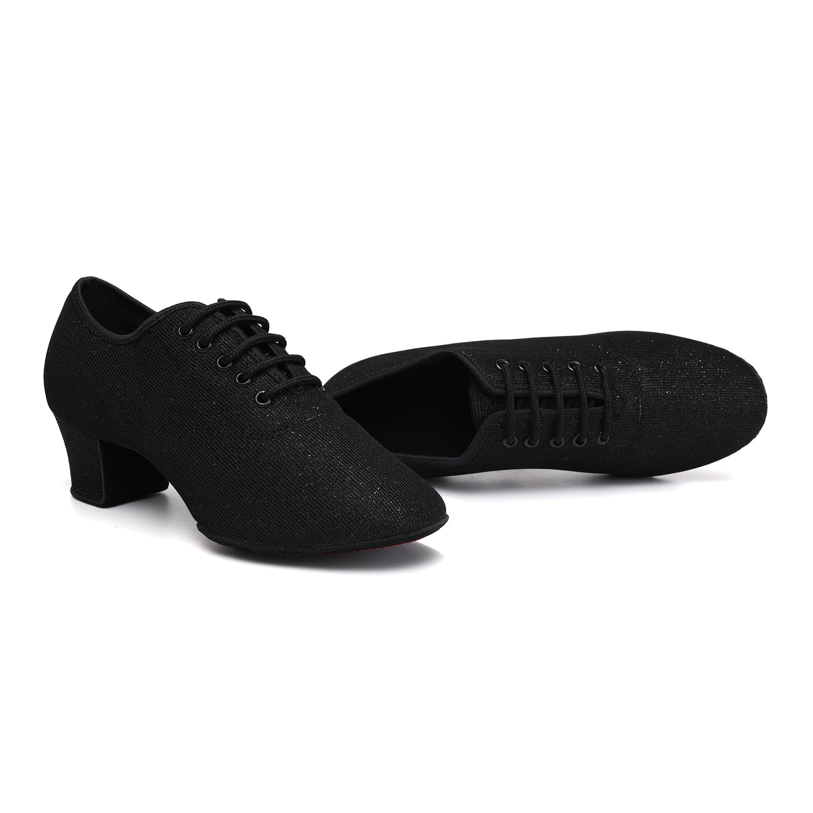Chaussures de Danse Latine Femmes avec Lacets Bout Fermé Salsa Tango Chaussures de Danse Entrainement
