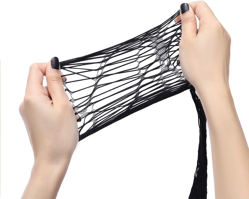 Plus Size Fishnets Tights Black Lace Mesh Stockings Spider Web High Waist Thigh Pantyhose Halloween Costume for Women