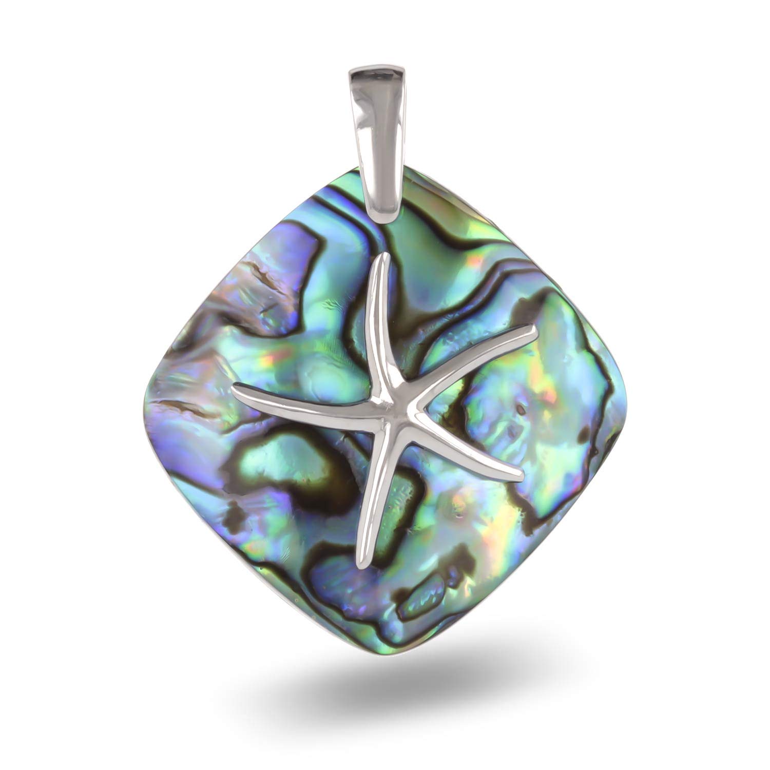 Aden's Jewels - Collar con Colgante de Estrella de mar y nácar con Cadena de Plata
