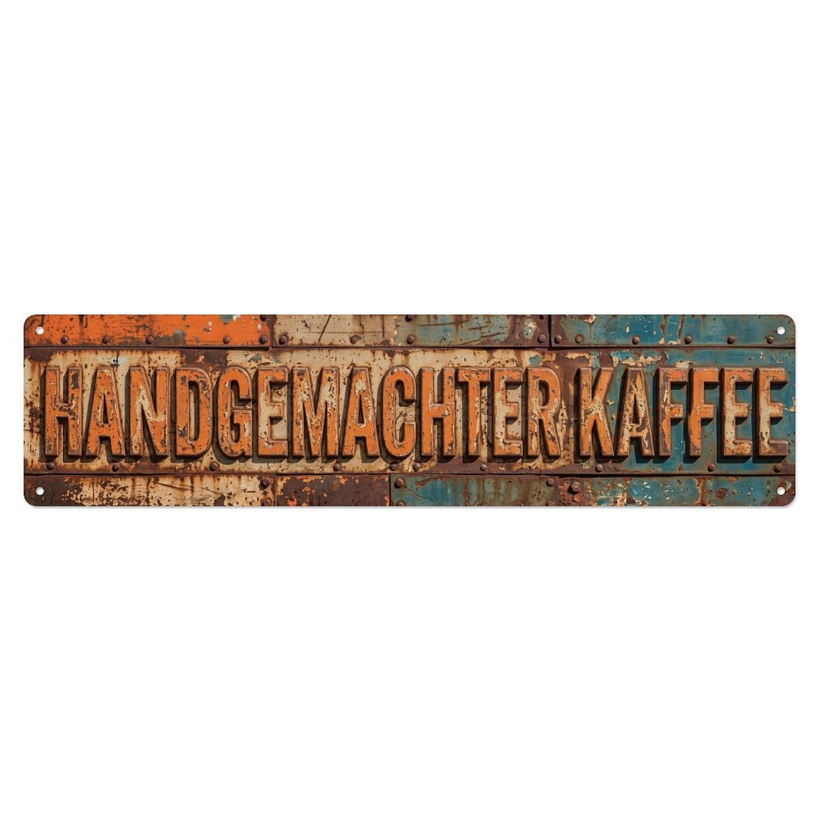 Handcrafted Coffee Rustic Metal Tin Sign