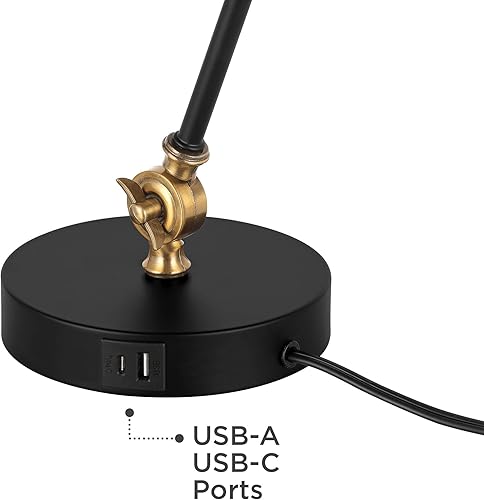 Miniatura 5 de 360 Lighting Taurus - Lámpara de mesa de escritorio industrial rústica occidental con puerto de carga USB ajustable de 20 pulgadas de alto, metal