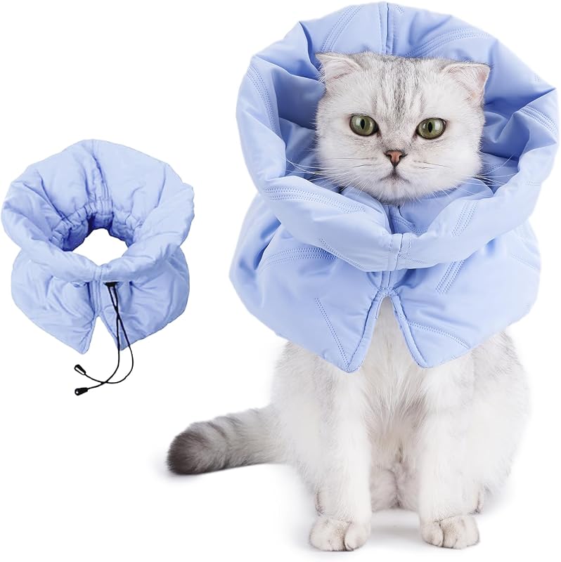 Colar de Recuperação Ajustável para Gatos Leotrag, Cone Macio e Impermeável – Tamanho S/M