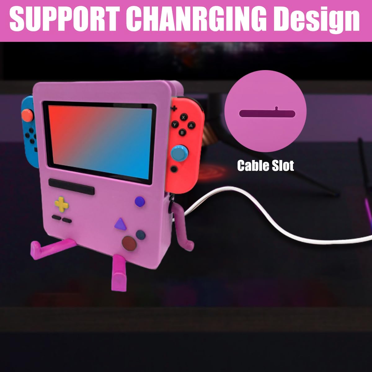 Cartoon Cute Switch Games Custodia Rigida Protettiva per Switch Console Controlle Console di Gioco Cover Protettiva per Switch Accessorio per Supporto per Videogioco Portatile Rosa