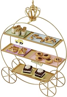 Crown Carriage Cake Stand, European-Style Crown Dessert Table Display Stand Tiered Serving Tray Pastry Ornaments for Wedding Birthday Parties