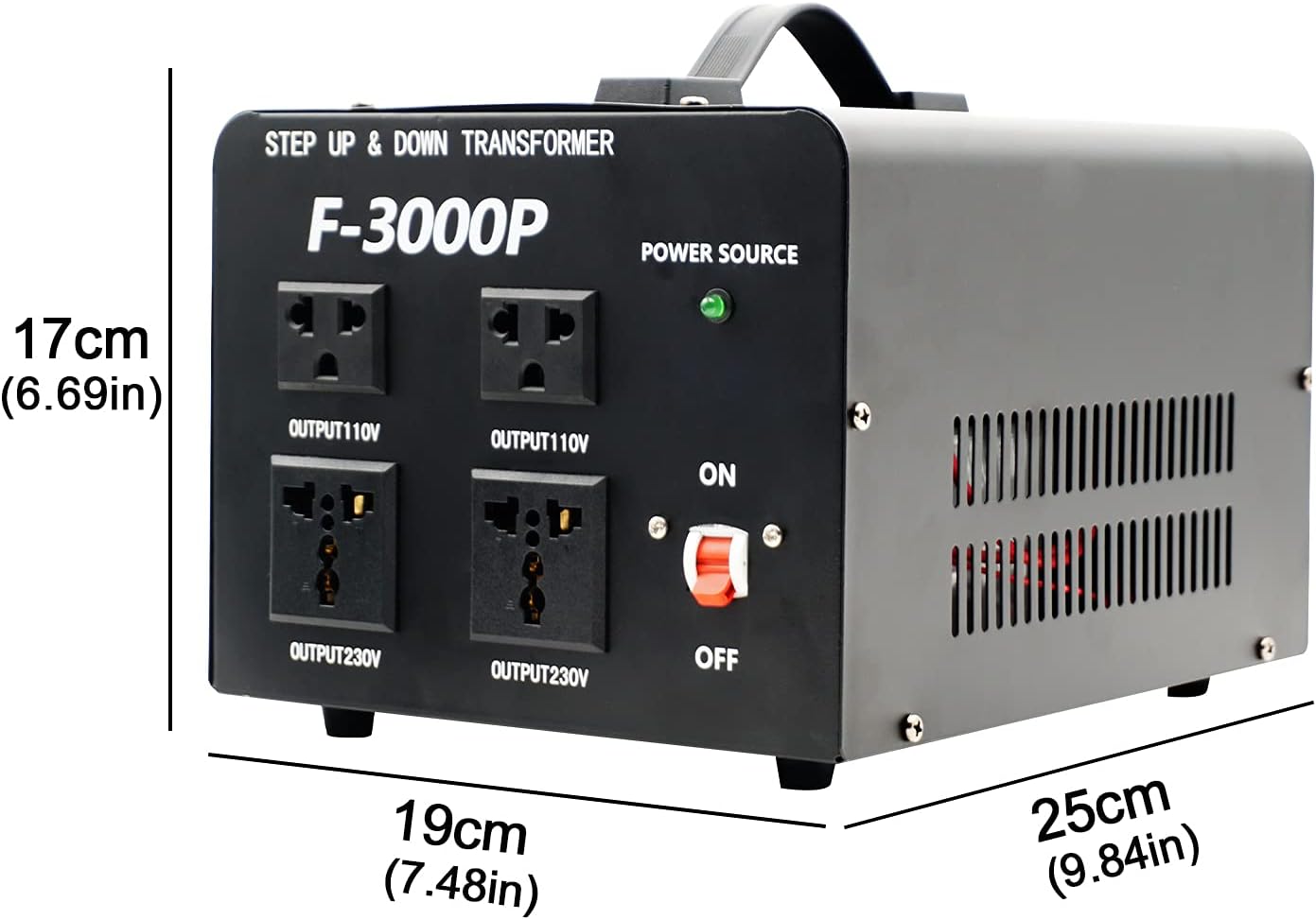 Yinleader Power Converter 3000W Step Up/Down AC 110V/120V/220V/240V Heavy Duty Voltage Transformer Converter ,w/US Standard, Universal AC Outlets-Circuit Breaker Protection : Electronics