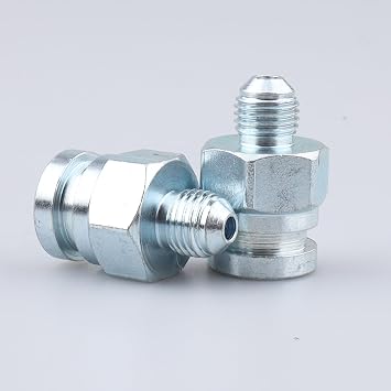 AC PERFORMANCE 3/8 x 24 Male to Female M10 x 1.0 Concave Brake Joiner Fitting with Clip Recess, Zinc Steel, Pack of 2