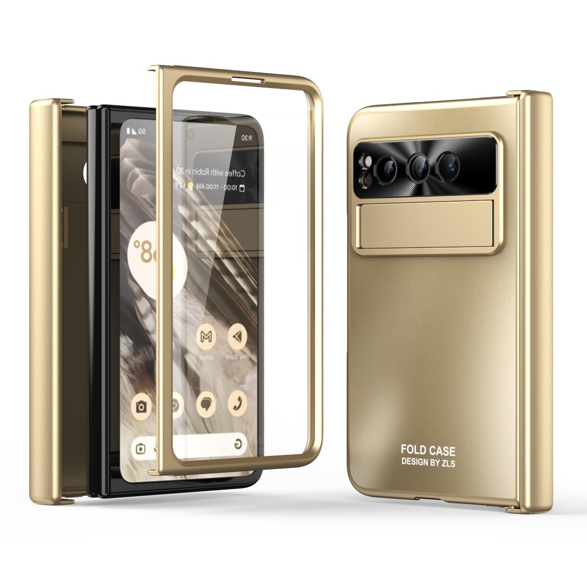 Coque rigide pour Google Pixel Fold protection d'écran finition dorée - 8