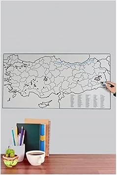 Cengo T rkiye Haritas  Ak ll  Ka t Tahta, 48x93cm