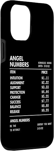 Miniatura 3 de iPhone 14 Pro Max Angel Numbers Recibo 111 222 333 444 Estuche de numerología espiritual