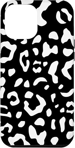 Funda con estampado de leopardo blanco y negro para iPhone 14 Pro Max