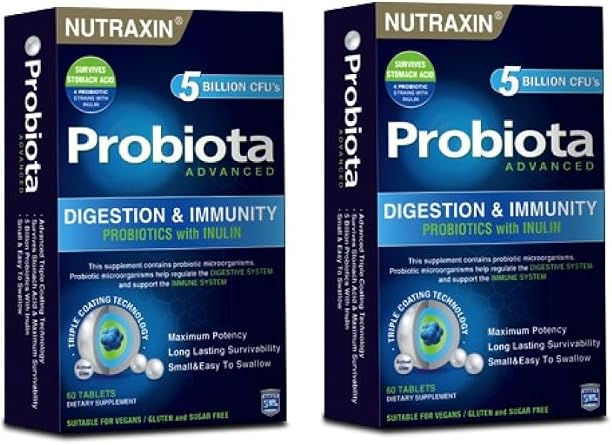 Nutraxin Probiota Advanced, 5 Milyar CFU, Sindirim ve Ba kl k Deste i, 60 Tablet, X2 Adet