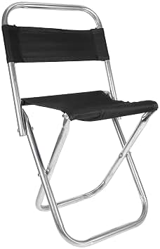 TOYANDONA Silla Plegable Portátil para Camping y Barbacoa Taburete Compacto de Acero Inoxidable y Tela Oxford con Respaldo Ergonómico Ligera y Resistente hasta 90 Kg Adecuado para