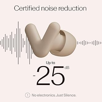 Alpine Silence Ear Plugs for Sleep, Focus & Travel - Comfortable, Travel Essential, Noise Cancelling Earplugs, V-Shape Snug Fit & Soft Oval Tips, 4 Sizes XS/S/M/L, Reusable Ear Plugs - Beige