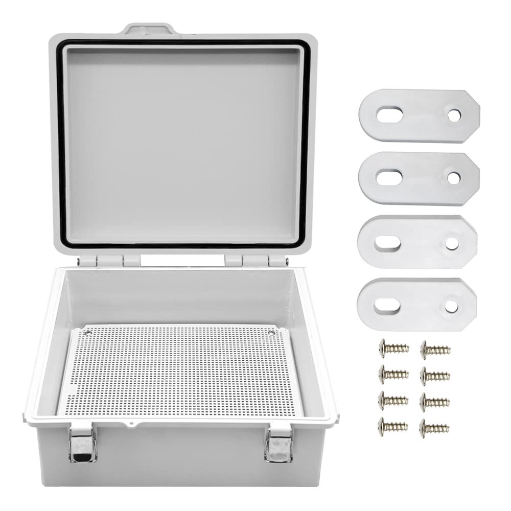 AIRTAK Large Hinged Cover Junction Box with Mounting Plate, Project Boxes Waterproof DIY Outdoor Electrical Enclosure, Low Voltage ABS Dustproof Case 13×13×5.1 inch(330×330×130mm)-picture-11