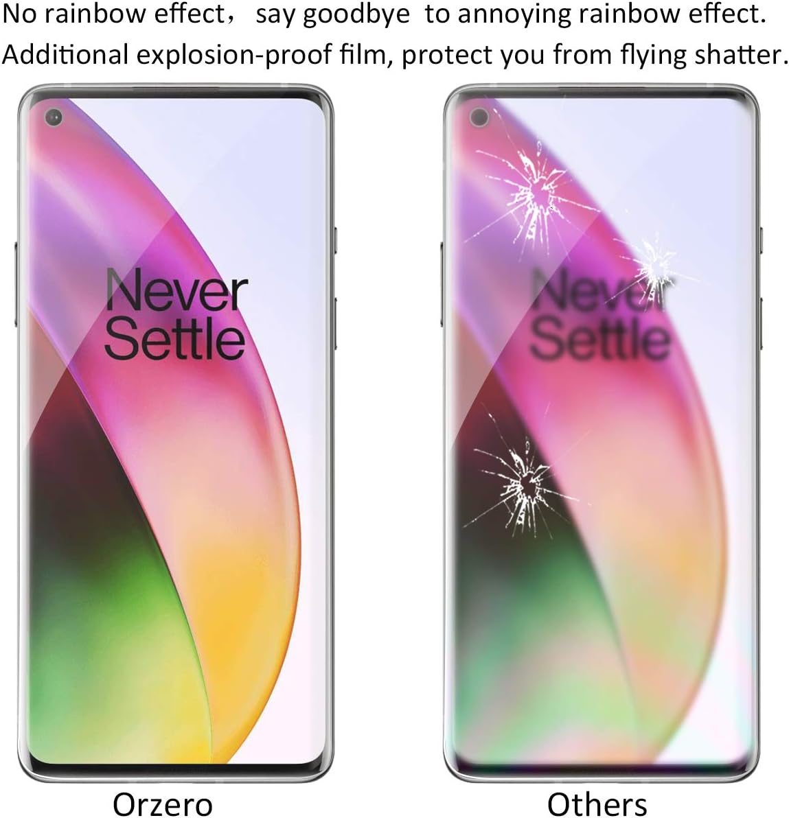(3 Pack) Orzero Compatible for OnePlus 8 Soft TPU Screen Protector (Not Glass), Premium Quality Edge to Edge (Full Coverage) Screen Protector, High Definition Anti-Scratch Bubble-Free (Not Glass) (Lifetime Replacement)
