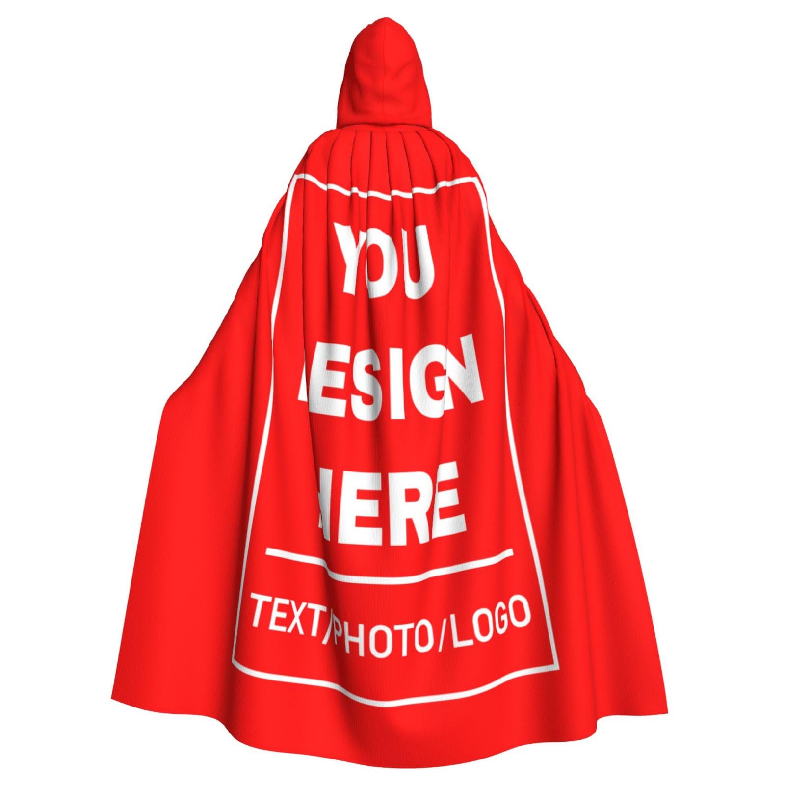 Custom Cape with Image Personalised Cloak with hood Design Your Halloween Costumes Wedding Party Masquerade Cloak Add Photo Logo Text Personalised witch cape Funny Gift for Adult Him Her Couple Friend