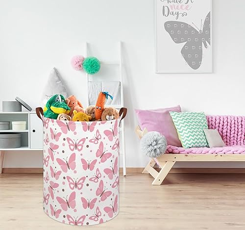 Miniatura 3 de HIYAGON Cestas para lavandería rosas para niñas, cesta de bebé para la guardería, linda cesta organizadora de juguetes para niñas, decoración de