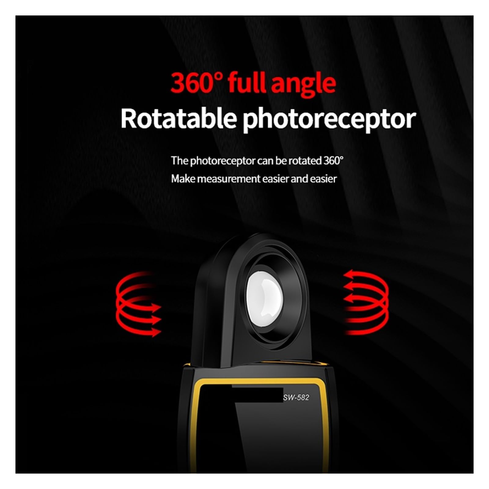 Medidor De Lux Digital SW-582 Luz 199.900 Sensor Giratorio Lux/FC Iluminómetro Alta Precisión Fotómetro Probador Amplio Rango, Alta PrecisióN