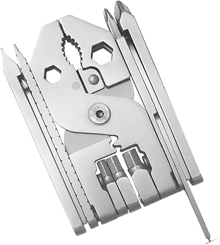 Miniatura 3 de Alicates múltiples, 25 en 1 de acero inoxidable multifuncional alicates multi herramientas conjunto con funda, herramientas de bolsillo portátiles