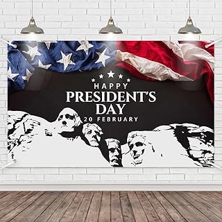 Presidents Day Decorations Banner - 70.8x43.3 Inch US Presidents American Flag Backdrop, Patriotic Party Supplies for Photo Booth Studio, Portrait Decors Photography Background