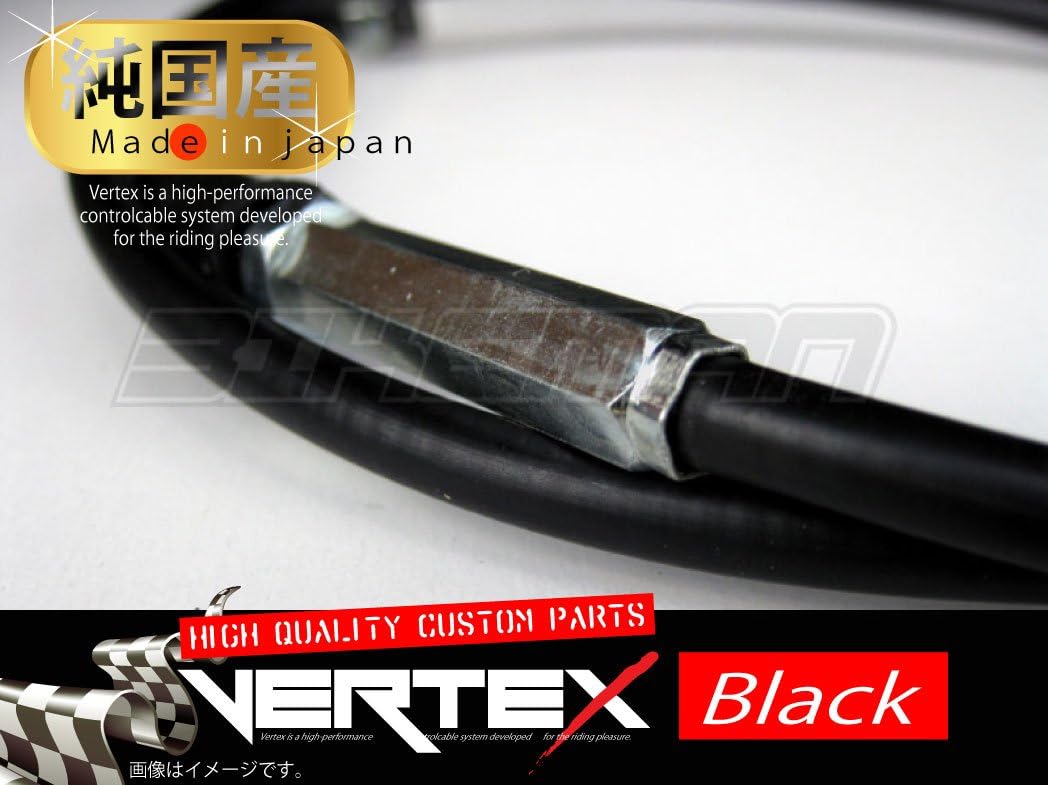 VERTEX(バーテックス) GPZ750R GPZ900R (A1-A3)用 スロットルワイヤー 10cmロング ブラック