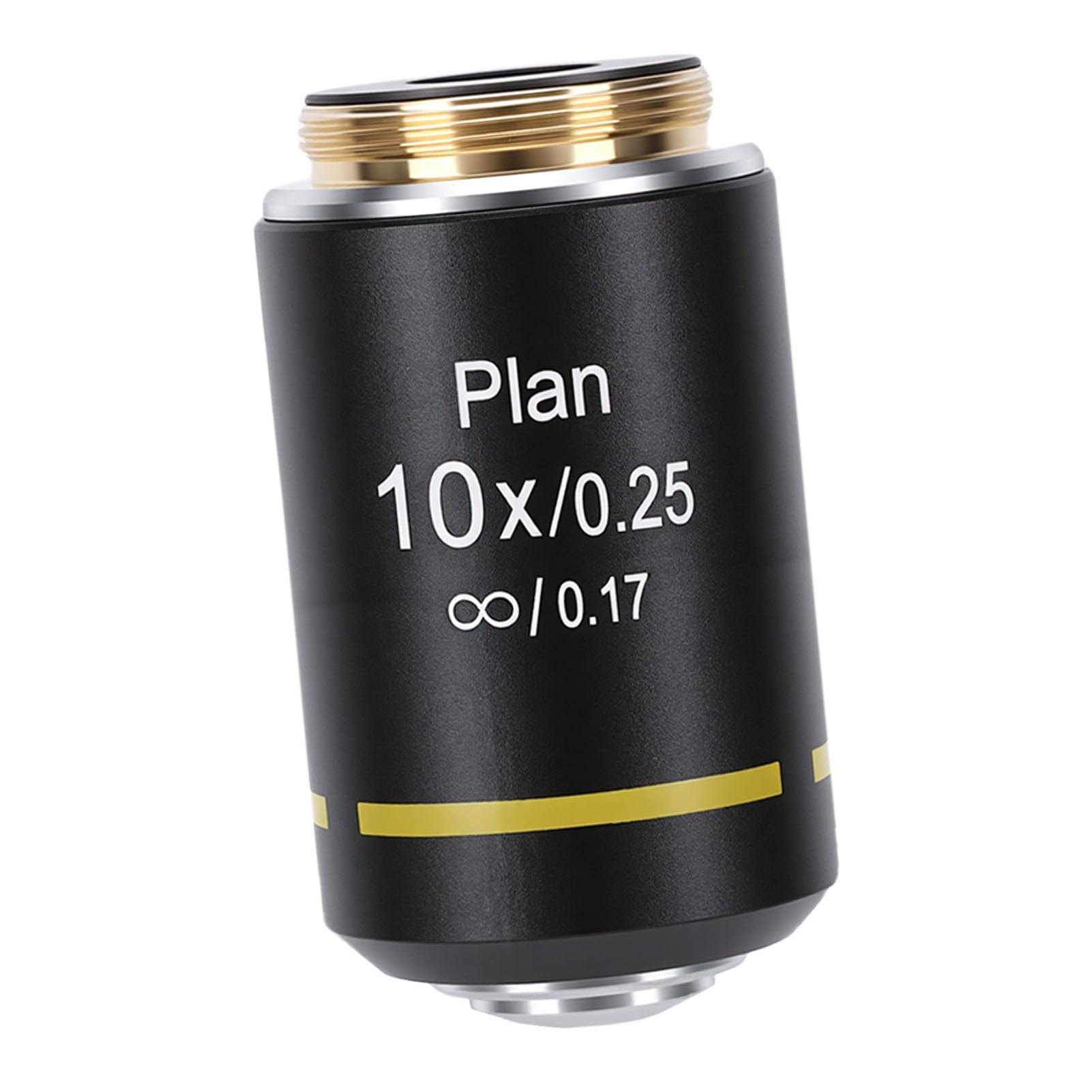 Lente Objetivo RMS de Rosca de 20,2 Mm, Lente Objetivo Plan Infinity para Microscopio Biológico, Aleación de Aluminio y Material de Vidrio óptico, Amplio Campo de Visión con (10X)