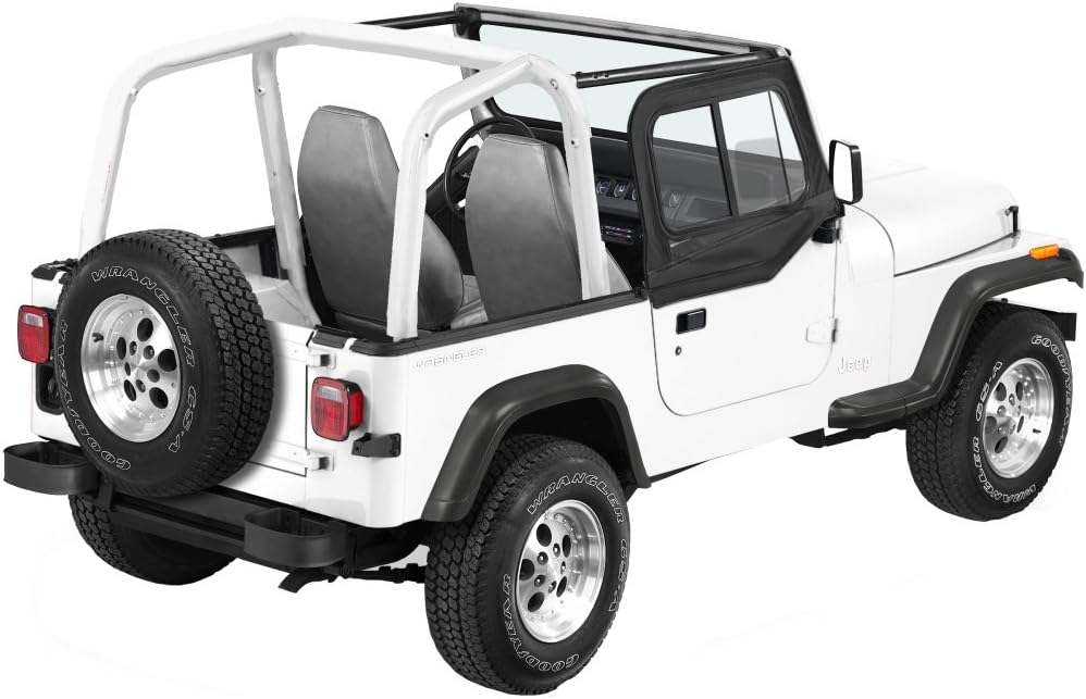 Bestop5178515 Black Denim Upper Door Sliders for 1988-1995 Wrangler w/Square Upper Rear Corner