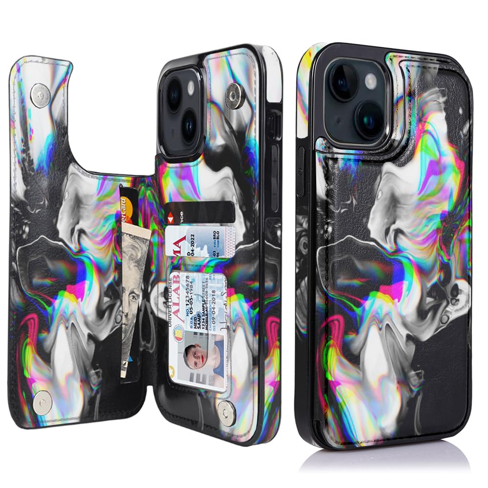 UCOLOR Leder-Hülle Für IPhone 13/14 (6,1 Zoll) – Mit Kartenfach, Standfunktion, RFID-Schutz