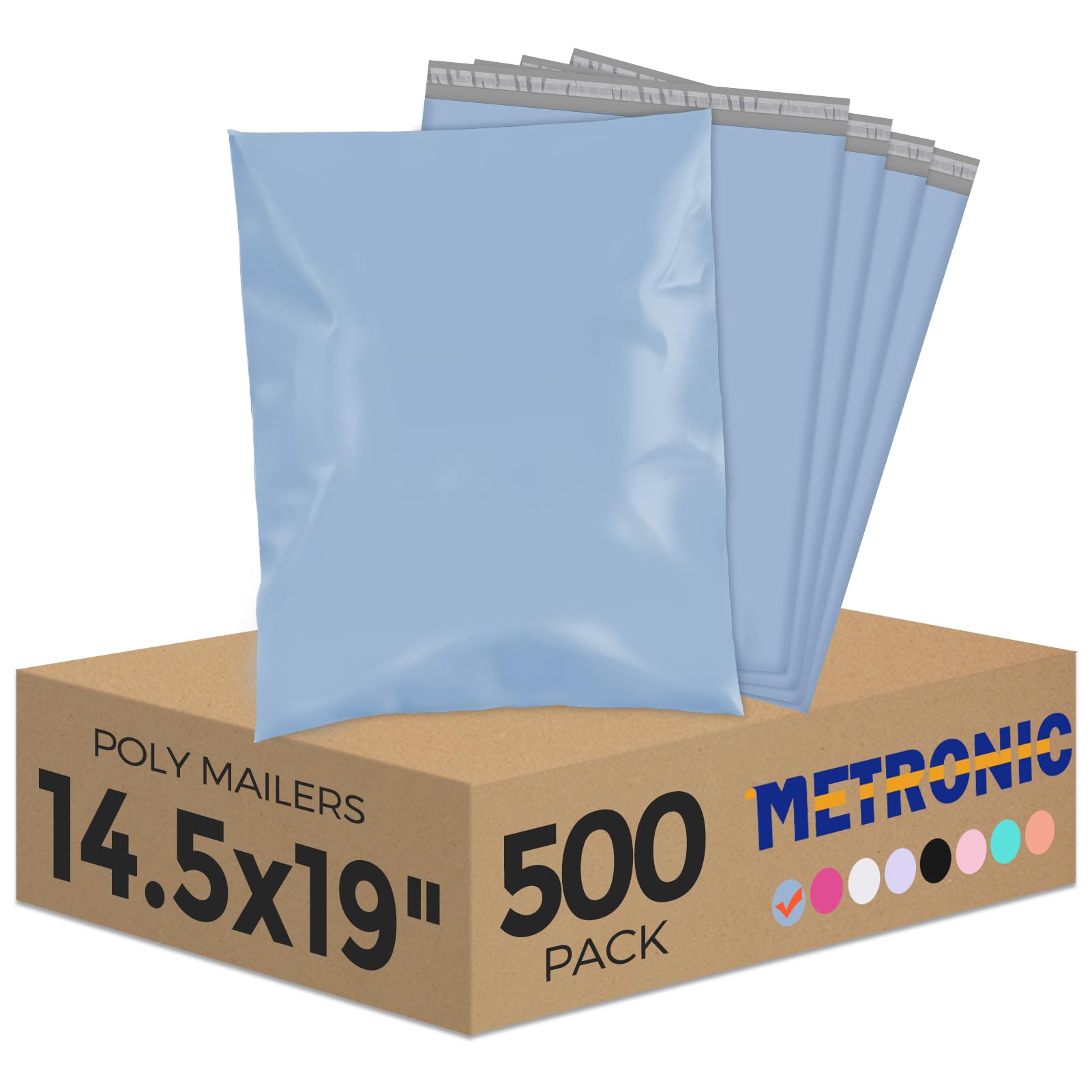 Metronic Poly Mailers 14.5x19 500PC Large Shipping Bags for Small Business