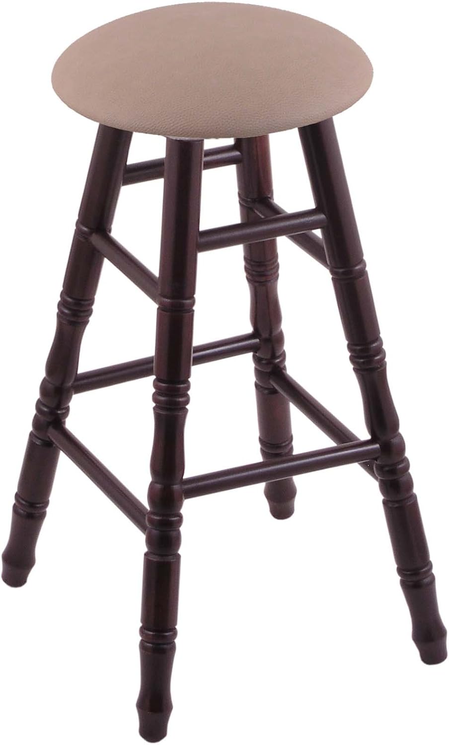 HBS Maple Counter Stool in Dark Cherry Finish with Rein Thatch Seat