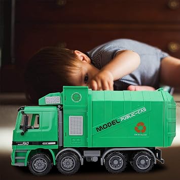 Garbage Collection Car Toys, Cleaning Truck Toys, Garbage Collecting Car Toys, Car Model Toys, Simulation Garbage Collector Car Model Toys, Cleaning Car, Sanitary Car Model ToyIncludes 3 Trash Cans