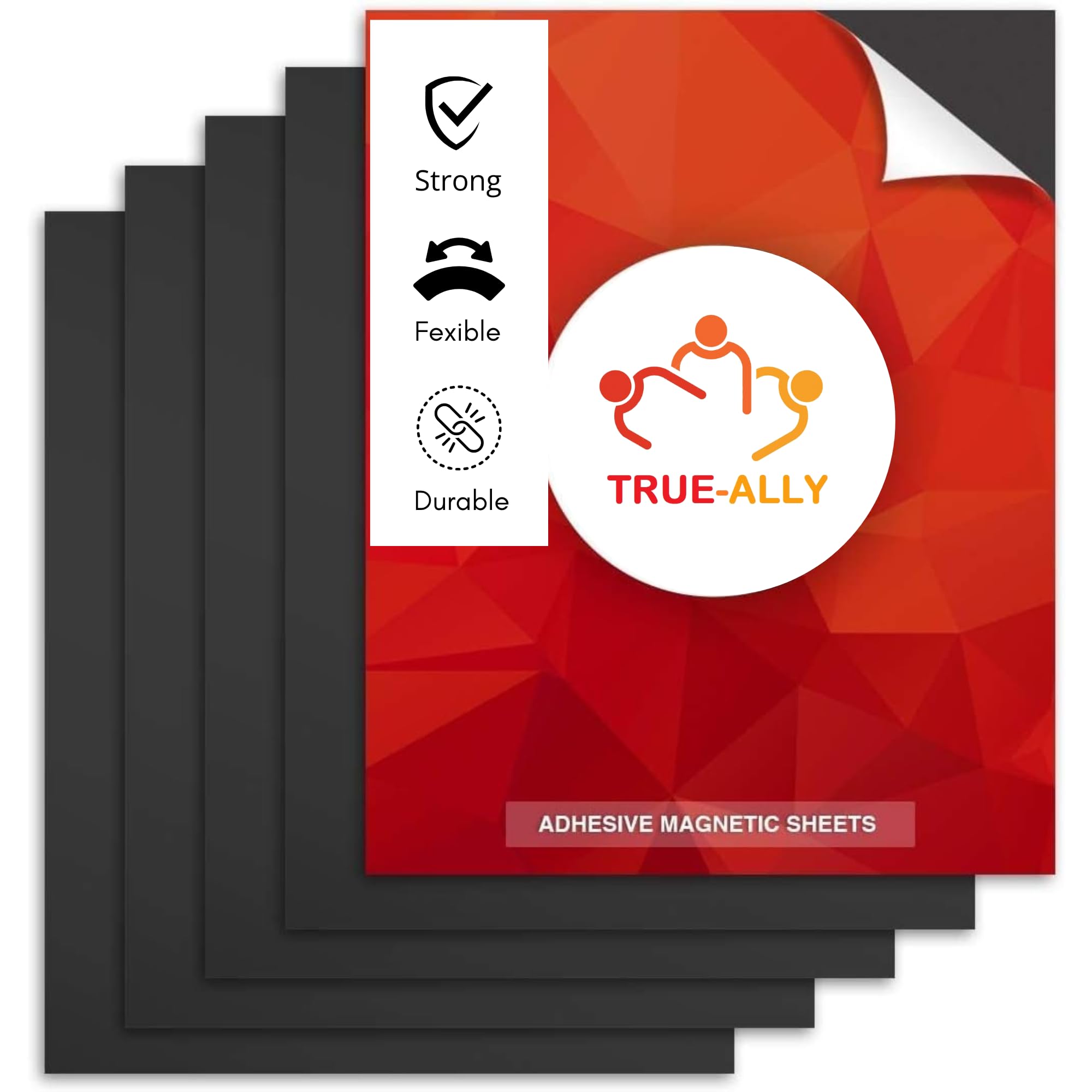 True-Ally 2 Pieces Self-Adhesive Magnetic Sheet | 12 Inch x 12 inch, 1mm Thick | Peel & Stick Magnet for DIY Crafts, Photos, & Artwork | Cut to Size | Not for Heavy Objects (12"x12") Pack of 2-image-14