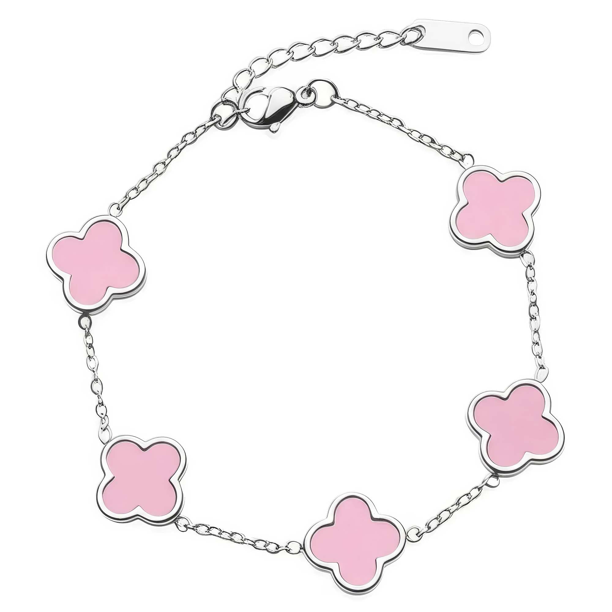 Chiorgone Four-Leaf Clover Bracelet for Women – 18K Gold Plated/Titanium Steel Lucky Charm Adjustable Jewelry