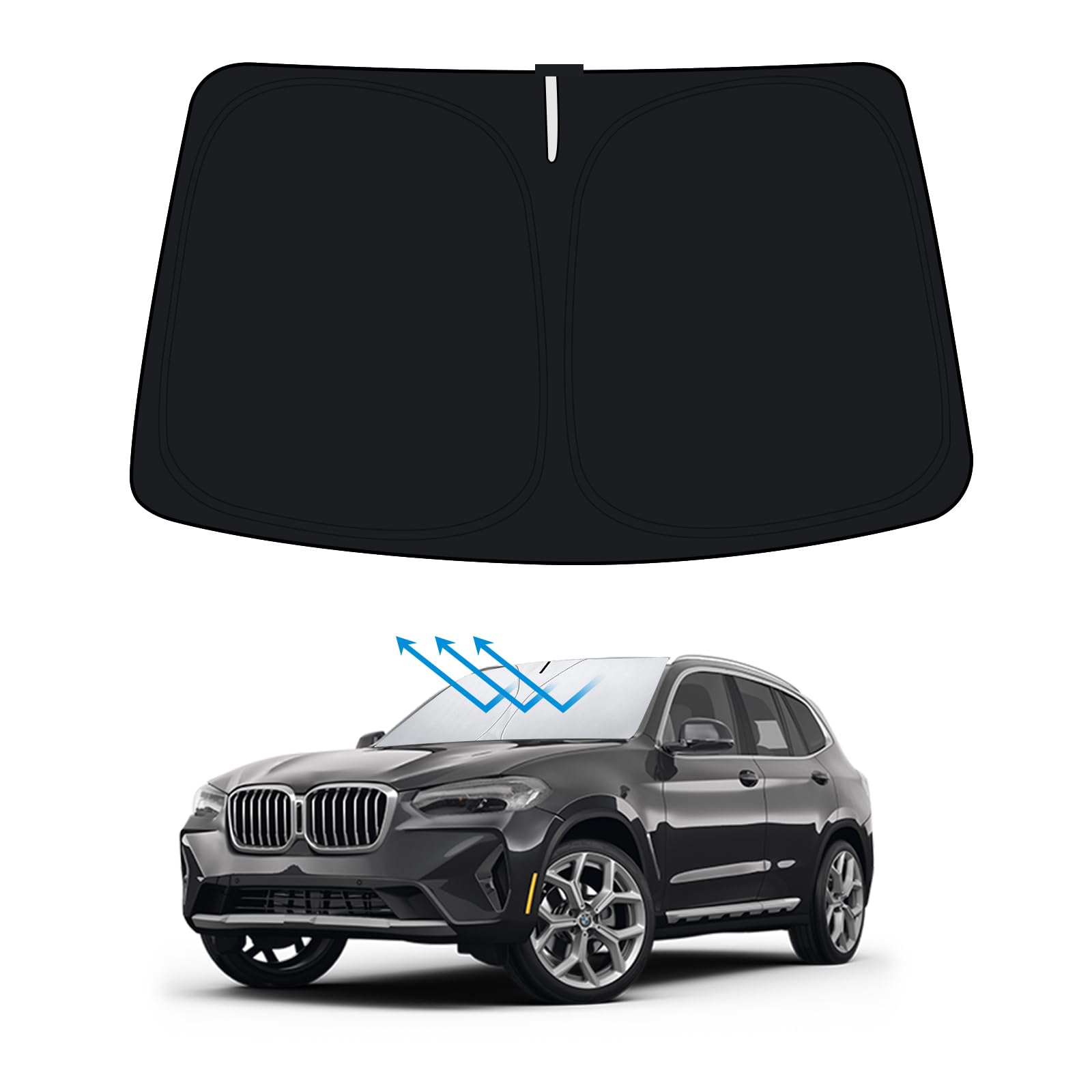 Parasol Para Parabrisas BMW X3 G01 2019-2022 - Plegable, Negro, Mantiene El Coche Fresco Y Protege El Salpicadero