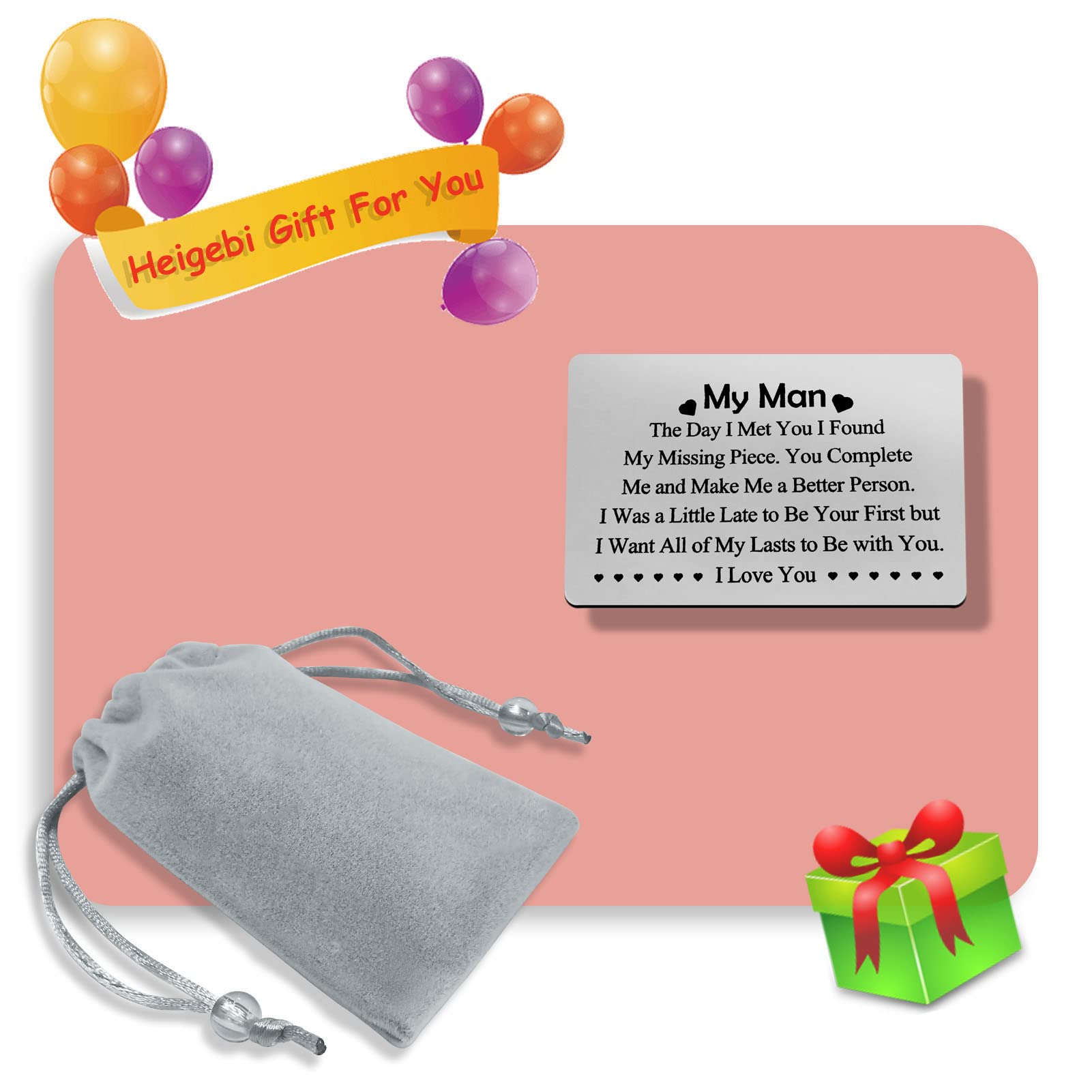 Men's Wallet With Meaningful Message TANWH To My Man Wallet Nsert Card ...