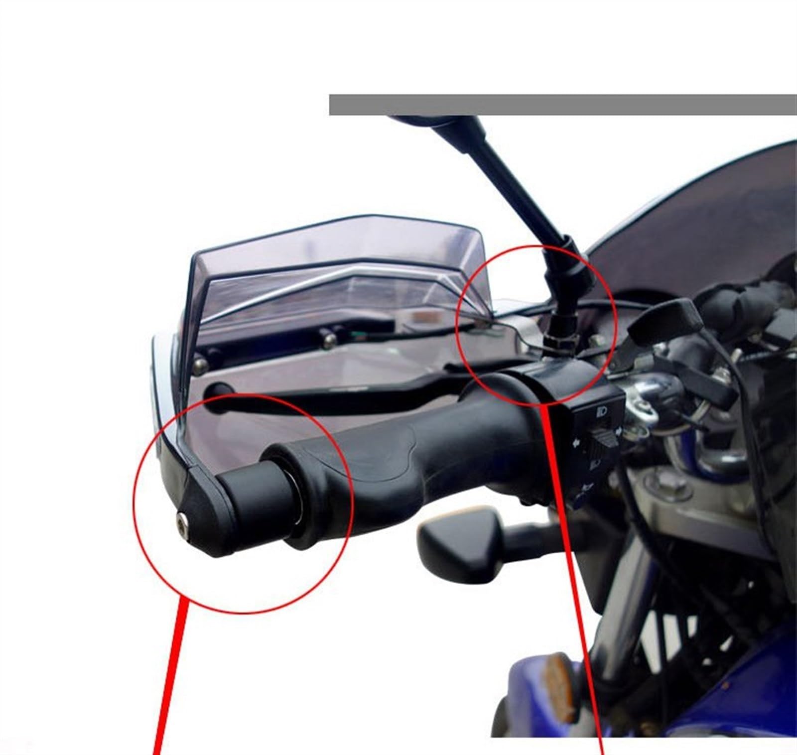 Kierownica motocyklowa kierownica sztanga ochrona dłoni szczotka ochronna ze światłem LED dla Y&amaha (tytanowy kolor)