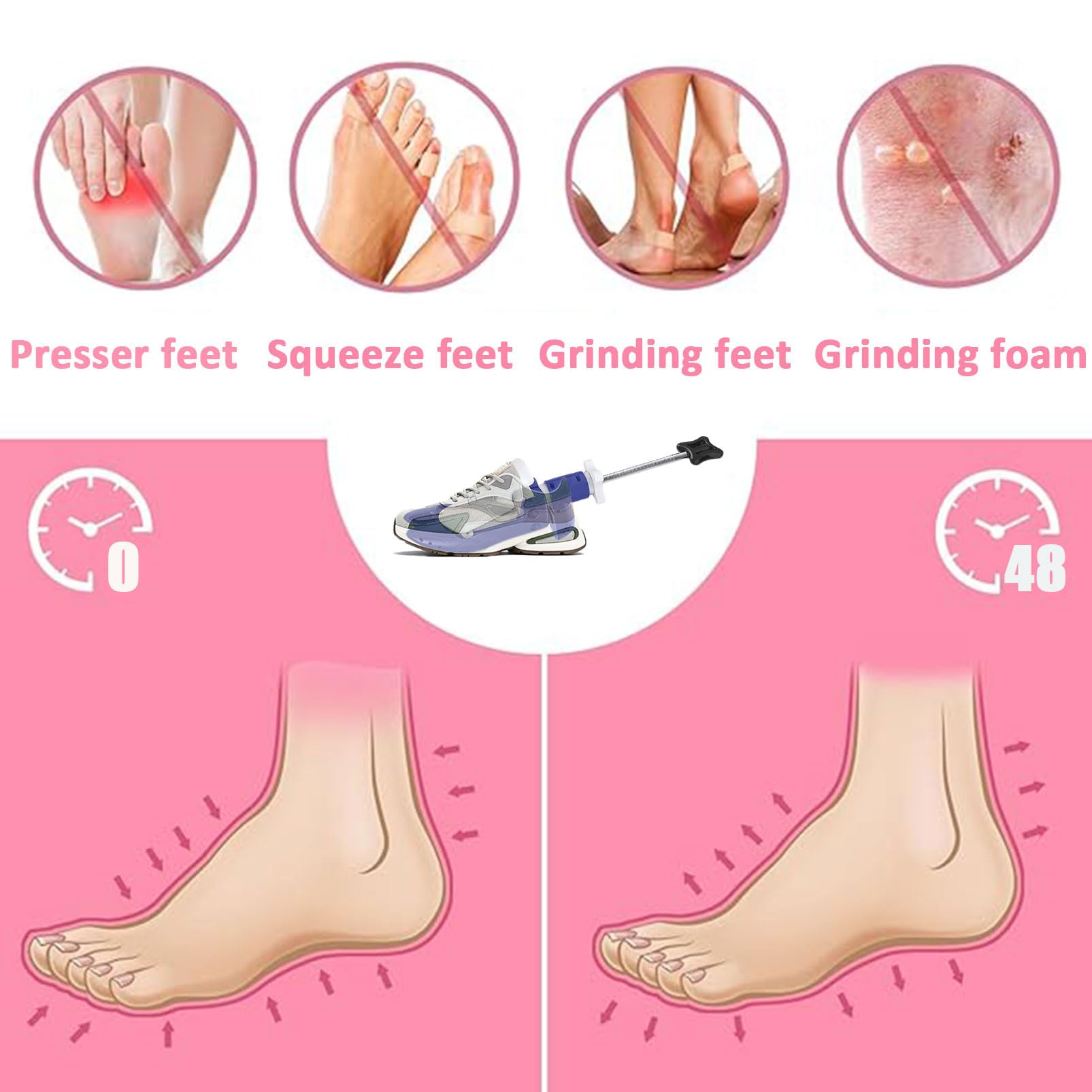Par de ensanchadores de zapatos para mujeres y hombres, expansor de zapatos ajustable en 4 direcciones de longitud, ancho y altura para pies gruesos y anchos