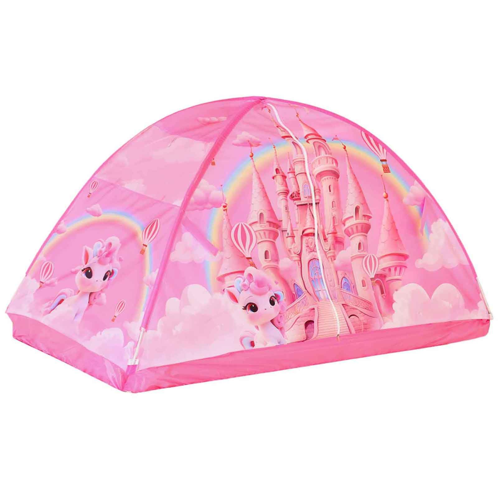Kid Bed Tent -Twin Play Tent Baby Toddlers Dream Playhouse(Pink Castle)