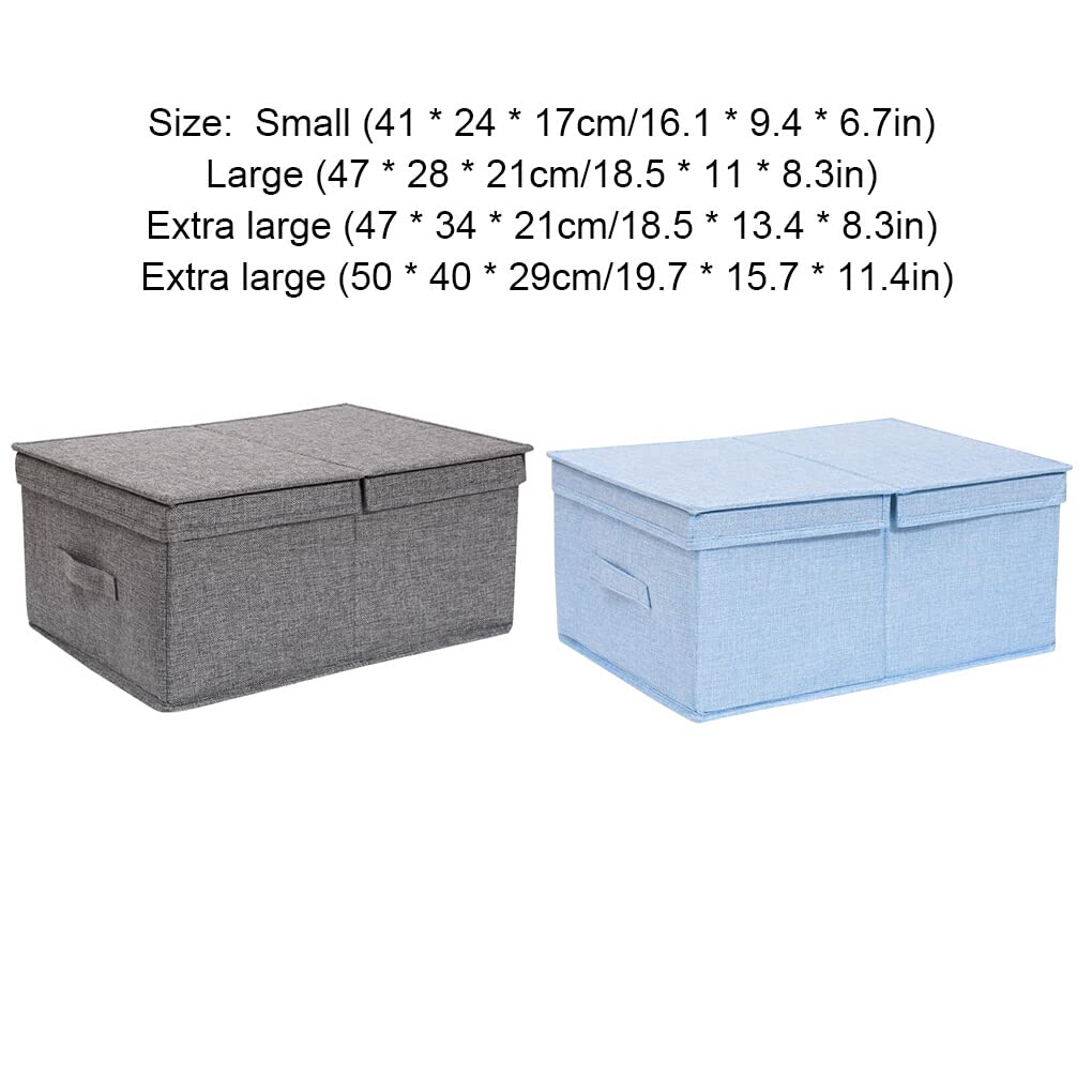 Scatola di immagazzinaggio Contenitori Pieghevoli per Negozi Scatole salvaspazio per la casa Coperta Scarpe Giocattoli Calzini Biancheria Intima Abbigliamento, 50x40x29cm Grigio