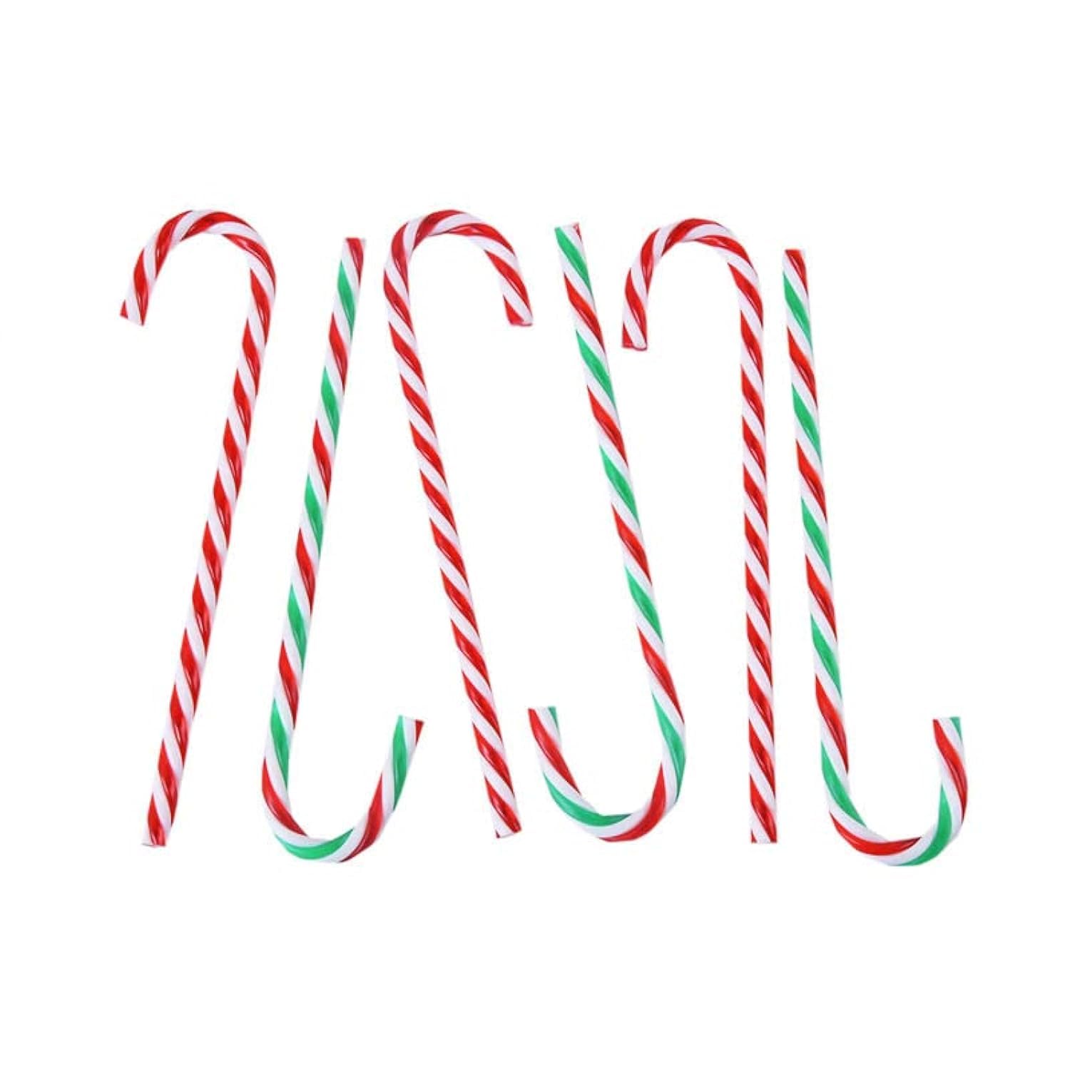 Christmas Crutch Candy Swirl Ornaments Christmas Crutches Decoration Candy Cane Twisted Plastic Candy Cane,for Xmas Tree Holiday Party Supplies Ornaments Gift(12PCS)