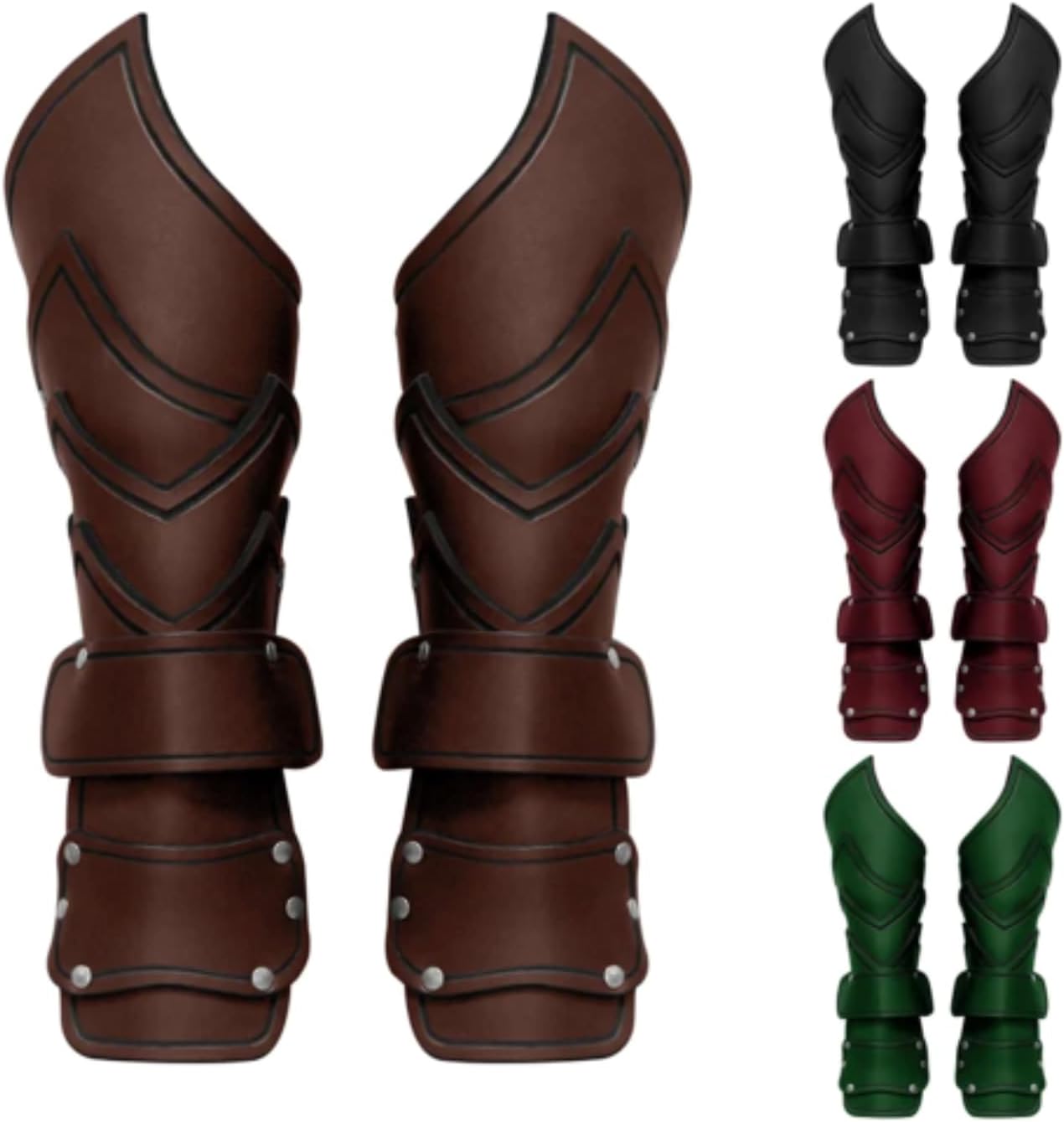 RUMITY Punk Wrist Guard Leather Arm Guard Adjustable(red,M)