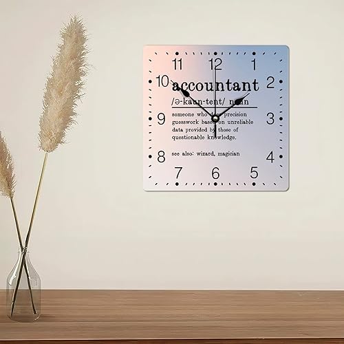 Miniatura 81 de Reloj de pared cuadrado de PVC con definición de contador, refranes motivacionales, reloj de pared grande, descripción de la palabra, 12 pulgadas
