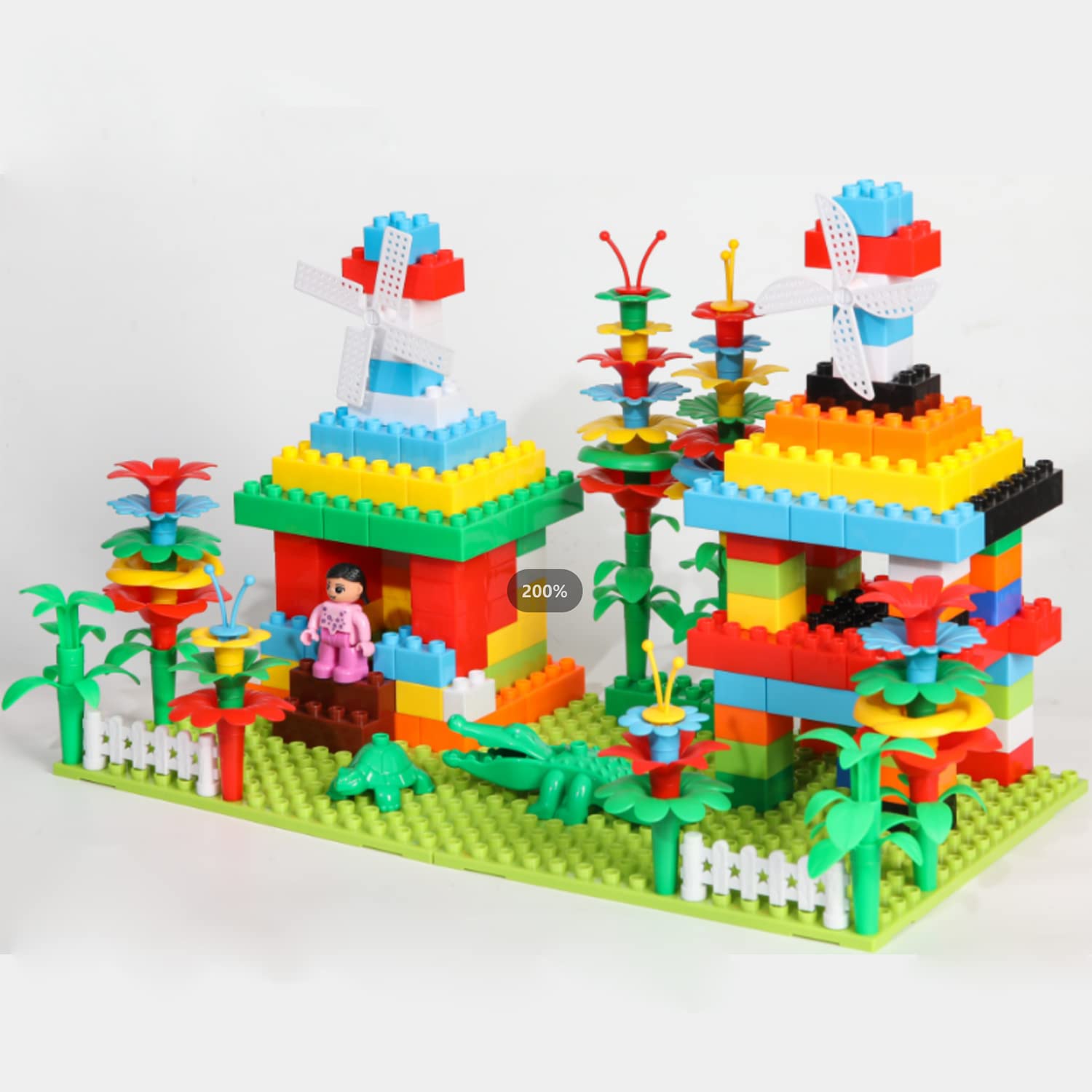 X IANGYUBuilding Blocks Set Toys Large Building Blocks Kids STEM Educational Construction Toys Varied Garden 205PCS