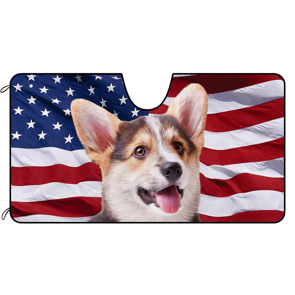 Protector solar para parabrisas de Corgi en rutas y camping 2
