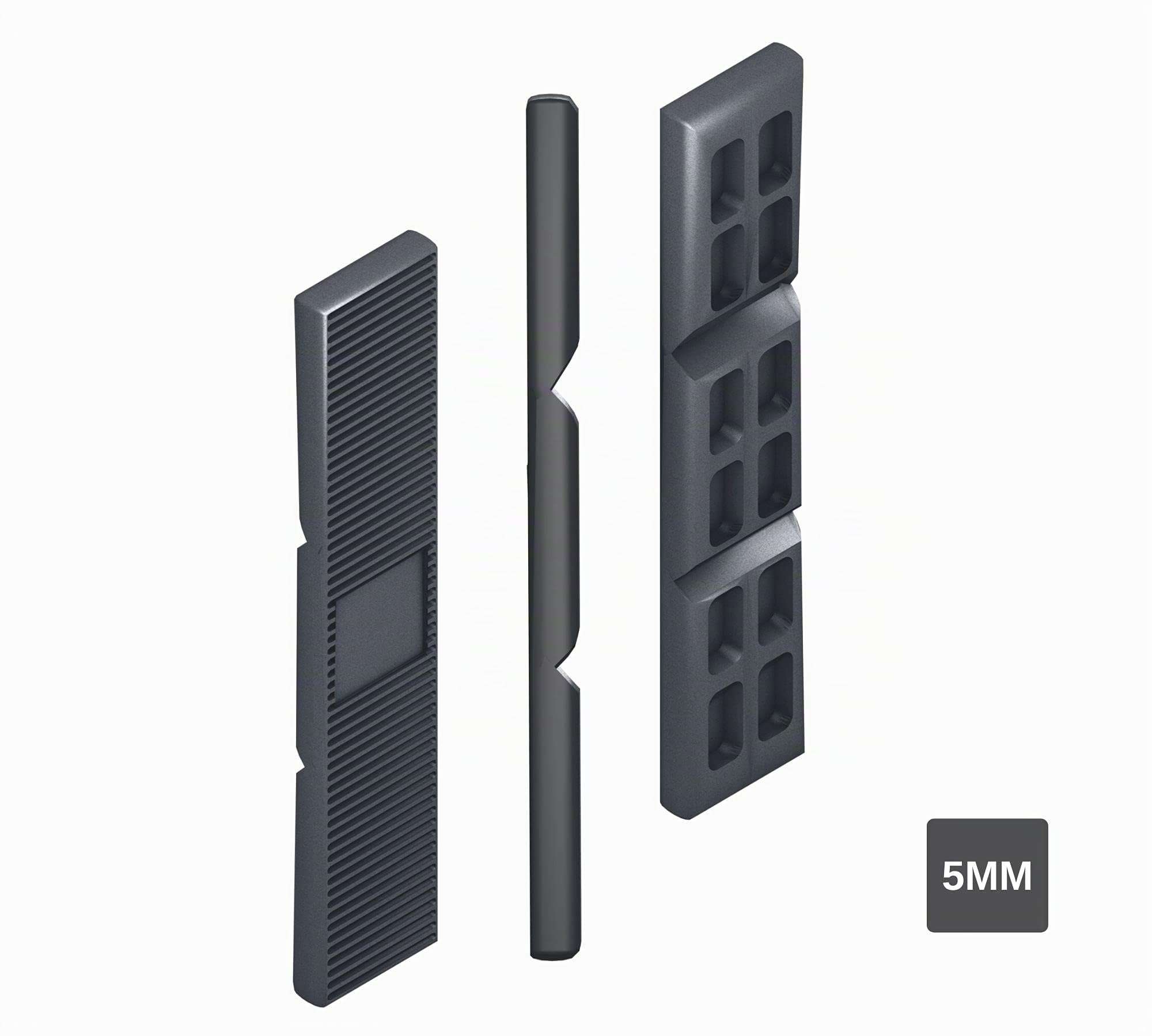 DOJA BARCELONA | Cales de Vitrage 5mm | Noire | 100 Pcs | Blocs d'Écartement en Plastique, Entretoise Polypropylene | Plaques d'Espacement avec Points de Rupture pour Rangement, Équilibrage...