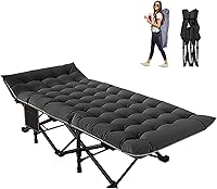 Vista 14 de NAIZEA Folding Camping Cots for Adults, Portable Cot with Mattress Heavy Duty Outdoor Bed with Carry Bag 1200d Oxford Cloth Sleeping Cots for