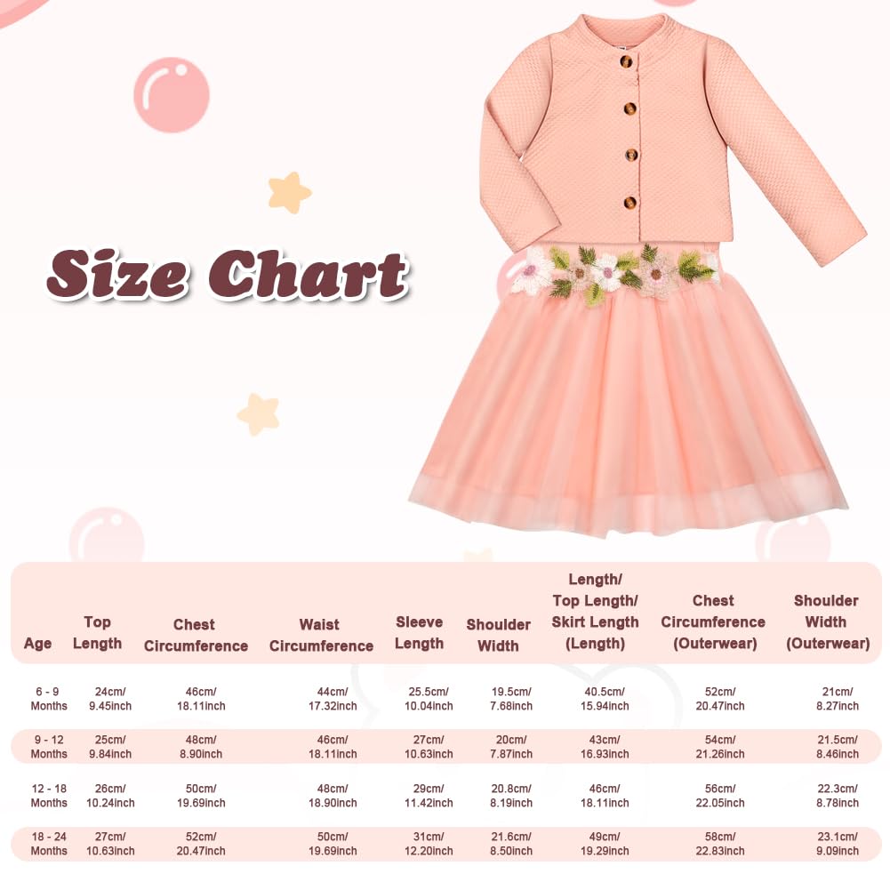 Vicloon Baby Mädchen Kleid mit Strickjacke Set, Baumwollkleid, Kleinkind Ärmellose Blumen Tüll Tutu Kleider und Langarm Waffel, 2 Stück ärmellosem Tüllkleid Outfit Set für Mädchen 6 Monate-2 Jahre